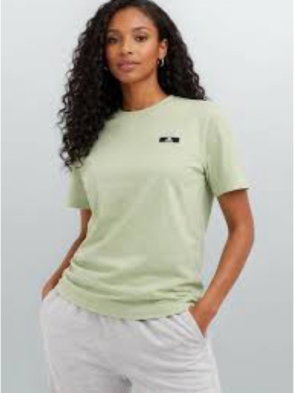 Adidas Women’s S Mint Green 100% Cotton T-Shirt Minimal Logo Crewneck